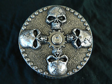 Skull Air Filter Cover Plate For Harley Davidson Motorcycle 5.5 Round Breather.