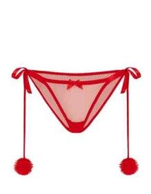 AGENT PROVOCATEUR 'SLEIGH QUEEN' RED POM POM SEXY TIE SIDE BRIEF SIZE S/M BNWT
