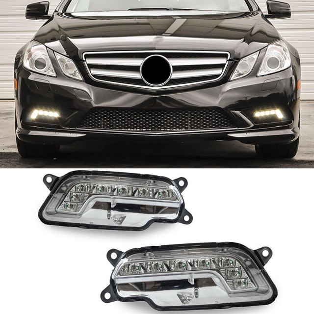 2x Front LED Daytime Running Fog Light Fit For 20102013 Mercedes W212 E350 E550 eBay