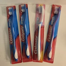 Set Of 4 Colgate Wave Toothbrushes, Soft, Compact Head