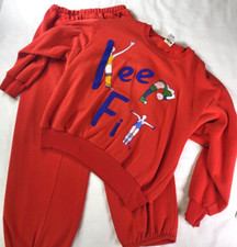 Vintage Sweatshirt Pants Set Jogging Set "Keep Fit" 1980's- 90's Red  Read 