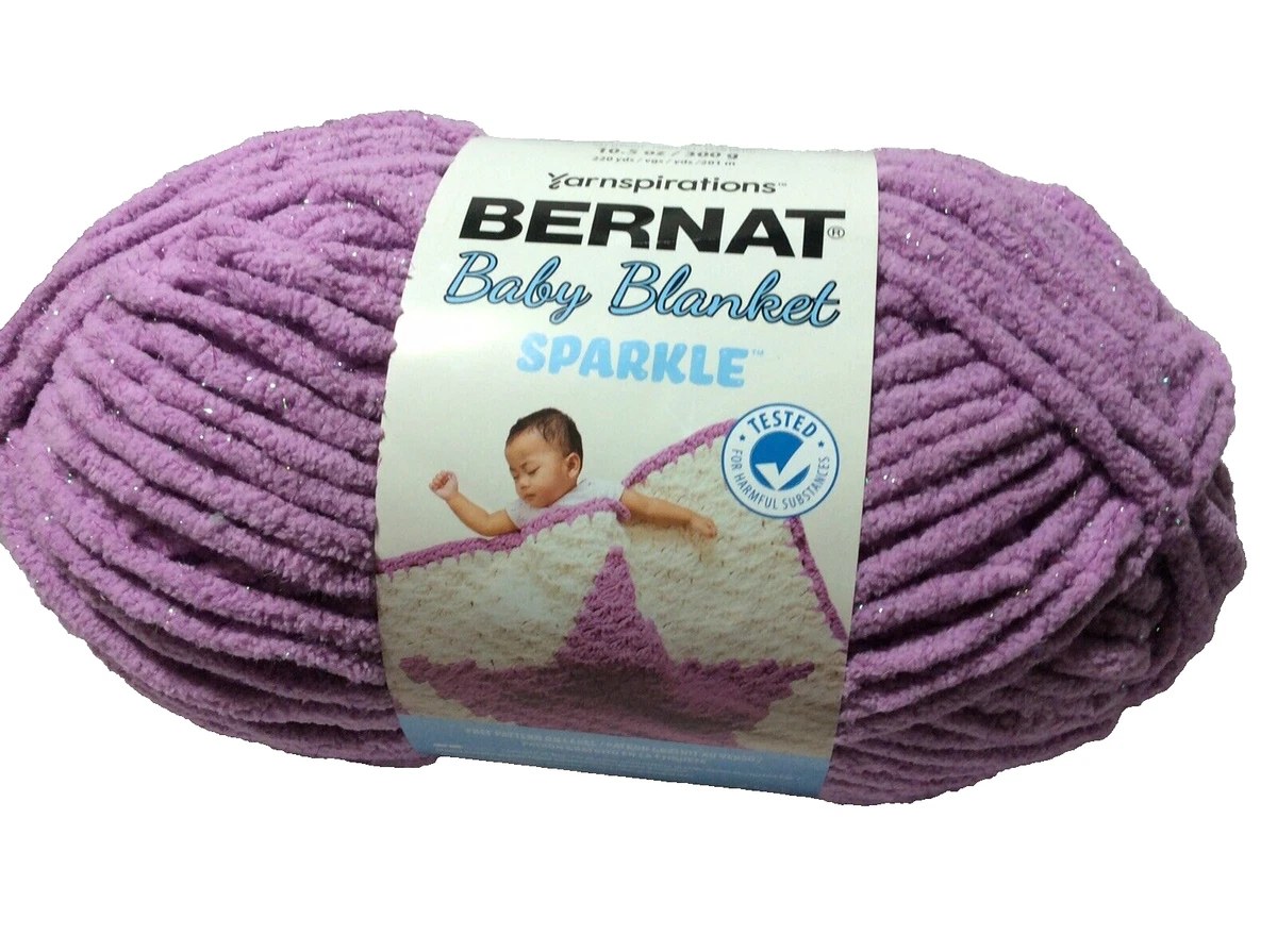 Bernat Baby Blanket Sparkle Yarn 10.5oz Skein “Planetary Purple Sparkle”