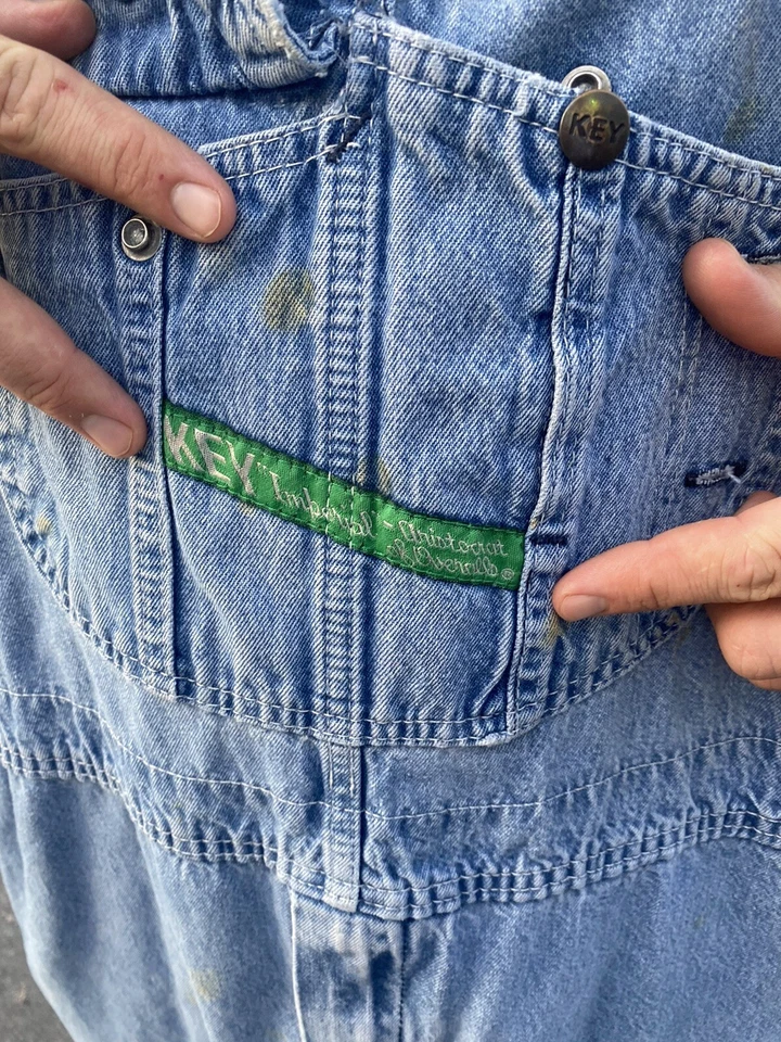 Babero de mezclilla Aristocrat vintage Key Imperial talla 46 x 29 Foto 4 de 4