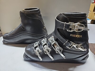 Vintage 1960\'s Rieker Ski Boots Black Leather Metal Buckle  Germany Vintage 1960 main image 2