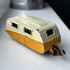 DINKY ACCESSORIES STREAMLINE CARAVAN 190 TWO TONE YELLOW/CREAM VINTAGE 1956-62