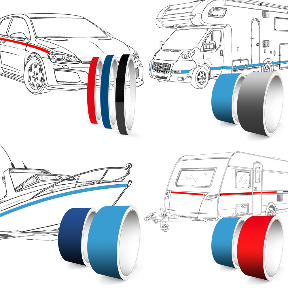 Strisce Decorative Da 10 M Rosso Opaco In Diverse Larghezze
