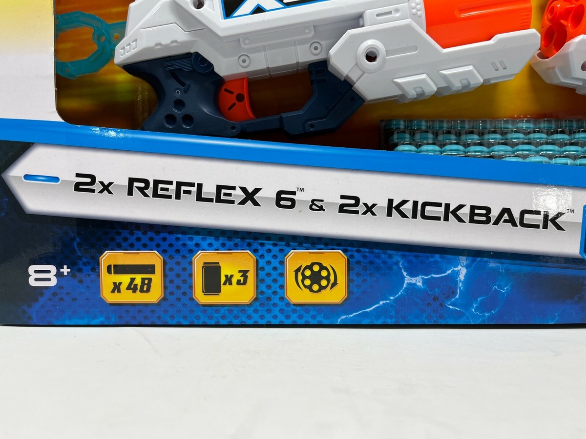 Zuru XShot 4 Gun Battle Pack 2 Reflex 6 and 2 Kickback 48 Foam