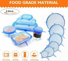 Silikondeckel Dehnbare Frischhalte Silikondeckel, 6 Stücke