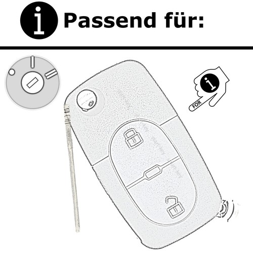 Custodia protettiva chiave auto per Audi A2 8Z0 A3 8L A4 8E B5 B6 8H7 A6 C4 C5 - Foto 2 di 4