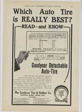 1907 Goodyear Tire & Rubber Co. Ad: Detachable Auto Tire - Akron, OhiO