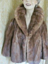 Vintage Brown Mink Fur Stole Short Jacket Classic Look One Size 1950s/60s