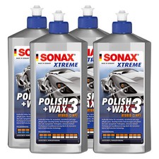 SONAX XTREME 4x 500 ml Polish+Wax 3 Hybrid NPT Lackpolitur Wax Lackversieglung