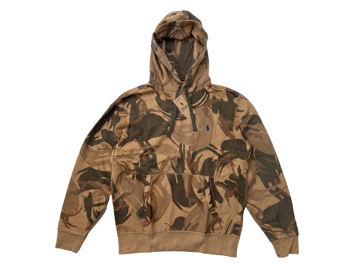 Polo Denim Supply Ralph Lauren Mens M Brown Camo Logo Fleece