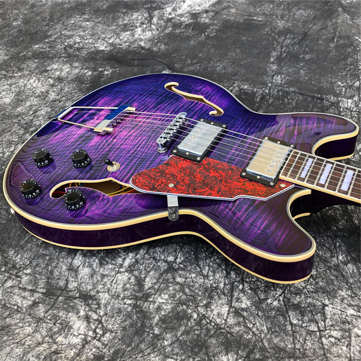 Factory Custom Grote Purple Burst Maple Semi Hollow Archtop