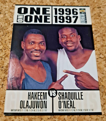 Upper Deck Collectors Choice 96/97 One on One Hakeem Olajuwon vs Shaquille Oneal
