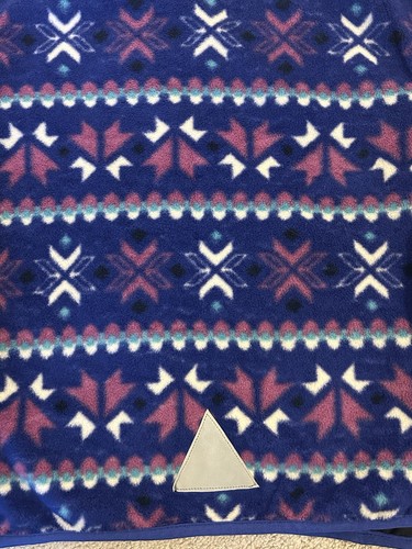 Vintage LL Bean Snap Fleece Pullover Aztec Snowflake Purple Youth Large EUC - Picture 9 of 9