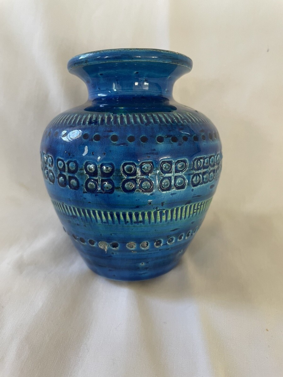 FLAVIA MONTELUPO ITALY 陶器 カエルの置物 Vintage Flavia Montelupo Italian Pottery Blue Green Vase MCM | eBay
