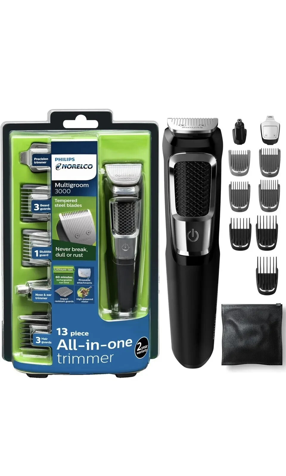 Philips Norelco Multigroom 3000 Multipurpose Trimmer for Men