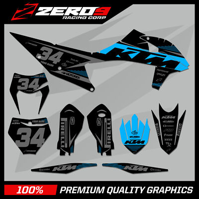 Custom MX Grafik Kit Motocross: KTM SX SXF EXC EXCF XC XCW 125-500 VOLT BLU