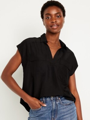 NWT Old Navy Blue Dolman-Sleeve Utility Top Shirt Blouse XXL | eBay