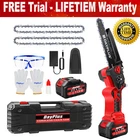 Pro.Mini Chainsaw Cordless Handheld Electric Chainsaw Tree Wood Cutter+2xBattery