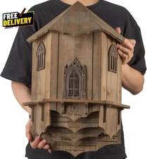 Extra Large Wooden Castle Bat Houses for outside Bat Box for Outdoors Fourts