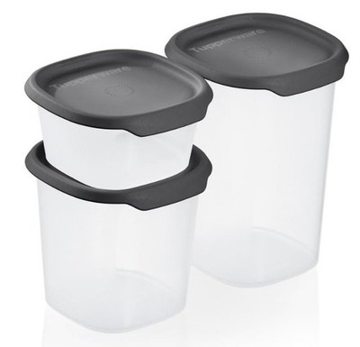 Tupperware Eidgenosse - One Touch Fresh  Set (3) 370ml, 810m und 1,25l schwarz