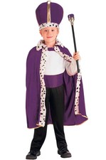 Brand New Royal King Purple Robe and Crown Child Set Costume Accessory