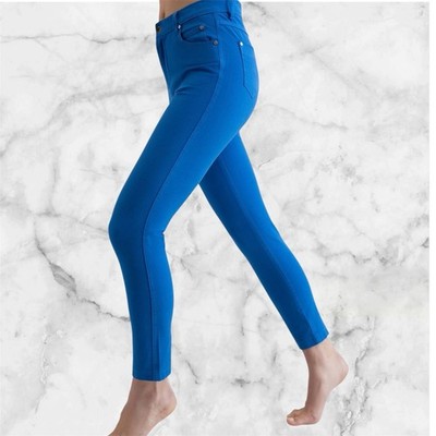 BNWT Marble Royal Blue Four Way Stretch Crop Jeans Size 20