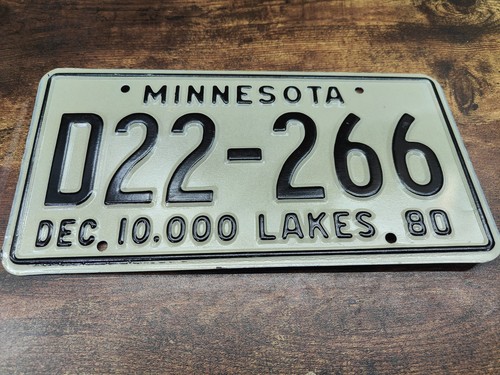 Minnesota License Plate Tag USA 🇺🇸 Classic 🚗 Car Lake💧1980 80 D 222 66
