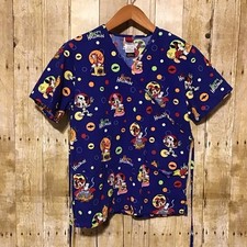 Disney Halloween Scrub Top S Mickey Minnie Mouse