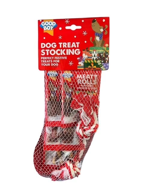 GOODBOY GOOD BOY CHRISTMAS DOG TREAT STOCKING DOG PUPPY MEATY TREATS TOY FESTIVE FUN