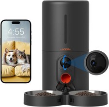 Smart Automatic Pet Feeder with Camera, WiFi 6L Dual Feeding Two-Way Audio