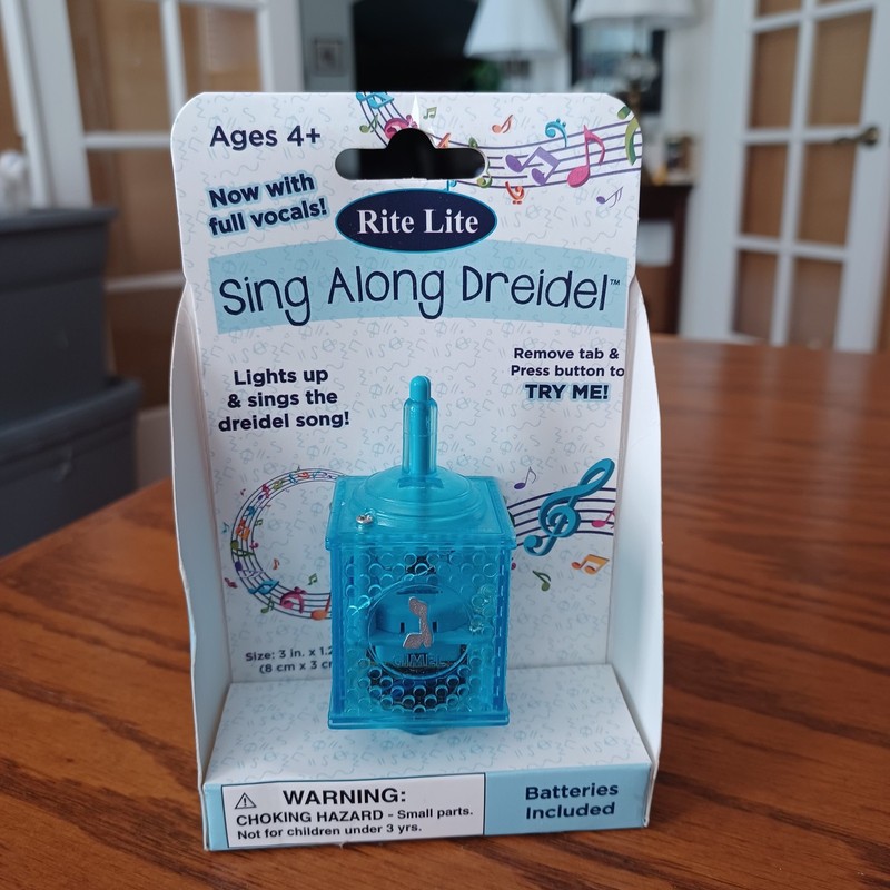 NEW 2019 Rite Lite Sing Along Light Blue Dreidel - Now with Full Vocals