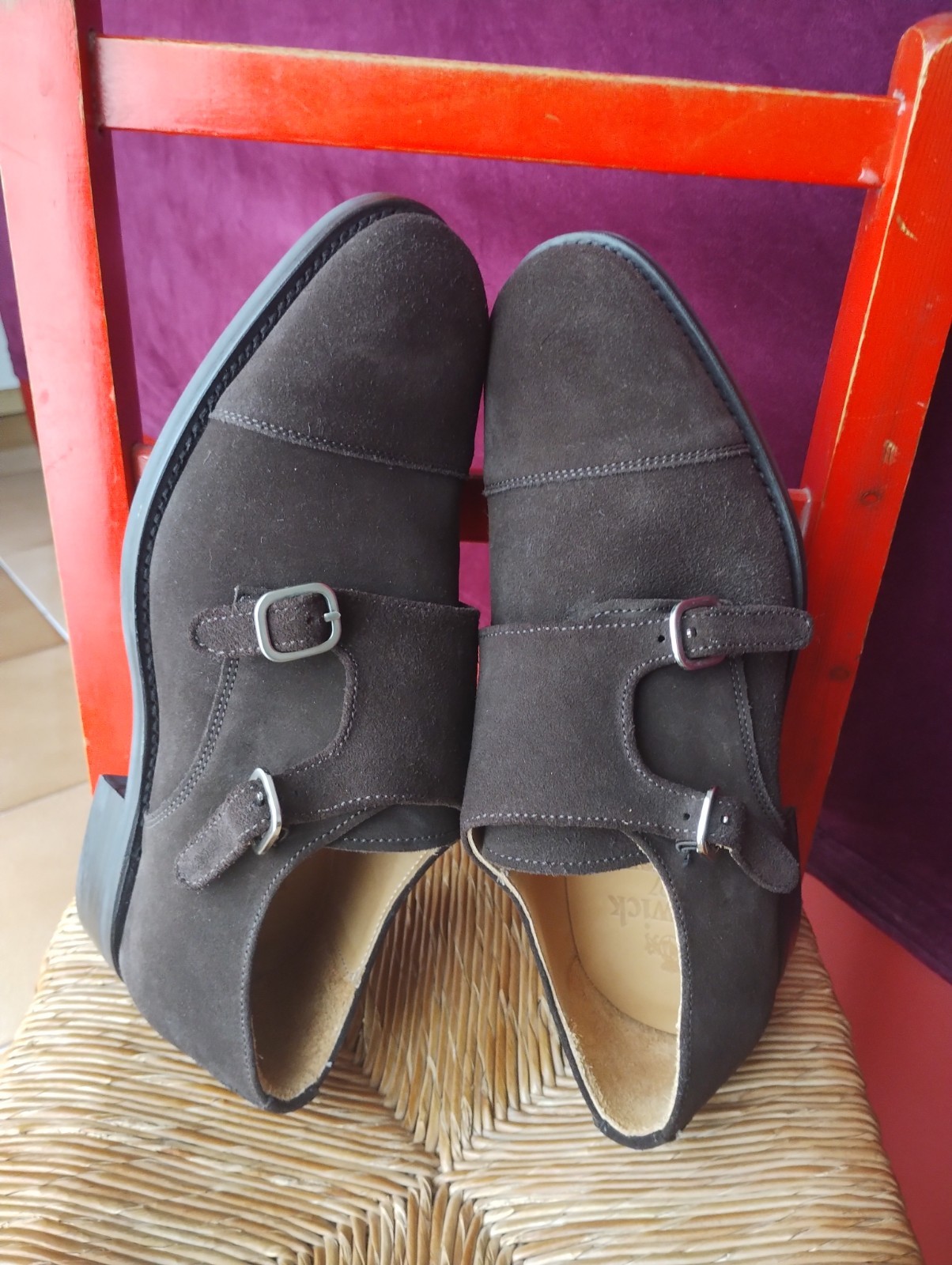 SAOLA Berwick Monk Straps Size 6 Suede + Dainite Sole Goodyear Welted NEW!!!