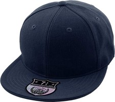 KBETHOS  Original 6 Panel Flat Brim True-Fit Fitted Cap 7 1/4 Navy
