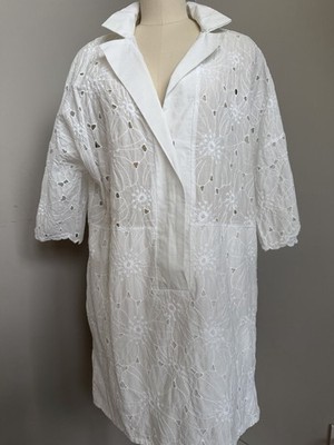 Lila Eugenie lace dress coverup tunic vacation resort cotton Greece Cyprus