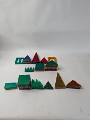 Mixed Lot Of 68 ~ Tytan Tiles Magna Tiles Tiles Magnetic Pieces Shapes STEM