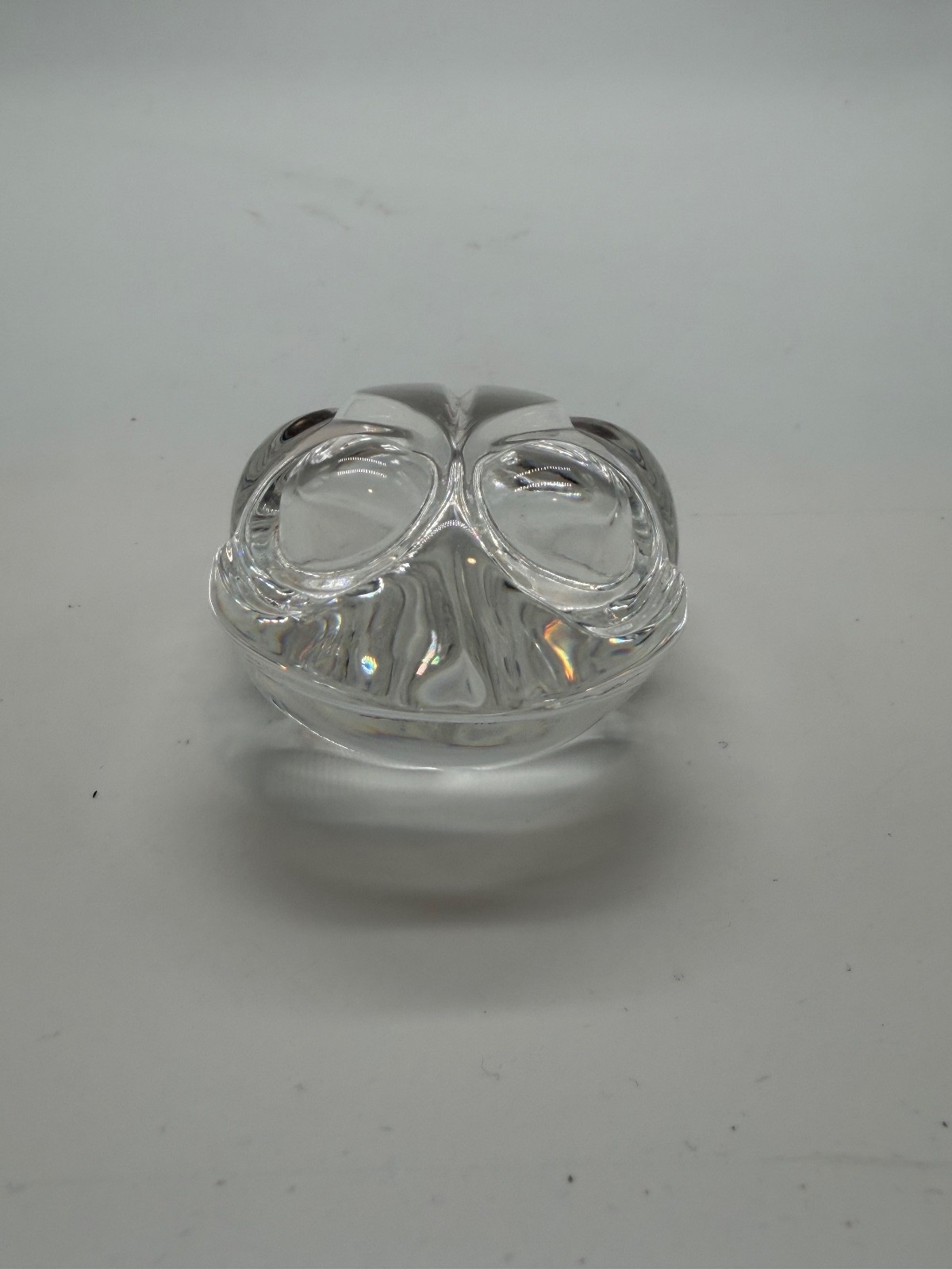 Steuben Clear Crystal Lloyd Atkins Design Frog Hand Cooler Paperweight Figurine