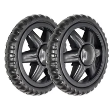 Uenhoy 2 Pcs Shopping Cart Wheels Replacement Black 5 Inch Dia. Rubber Foamin...