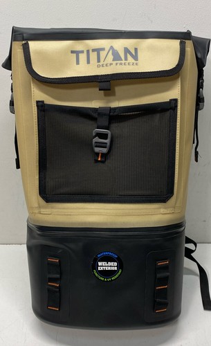 Titan Tan Black Welded Exterior Waterproof Polyester Backpack
