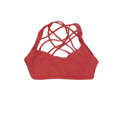 Lululemon Damen Korallenrot Synthetik Ärmellos U-Ausschnitt Sport BH Größe M