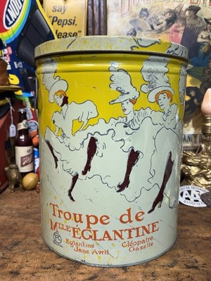 Vtg Sherry Lehmann NYC Metal Tin Wine Troupe De Mille Eglantine Le Can Toulouse
