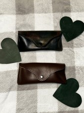 Handmade Italian Leather Eyeglass Case   Stylish  Protective