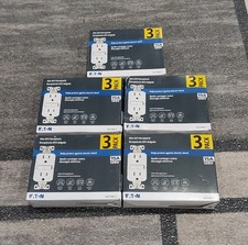 Eaton Gf15w-3 15a 125v Slim Gfci Receptacle Lot Of 5 White 3-pack New I1