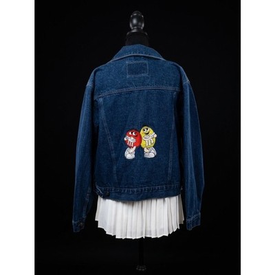 Vintage 90s Route 66 M&M s Embroidered Denim Trucker Jacket