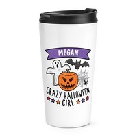 Personalisiert VerrüCkte Halloween MäDchen Reisetasse Tasse Gruselig Gei . -KüRb