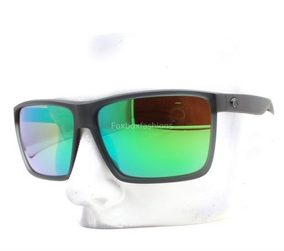 Costa Del Mar Rincon Sunglasses Matte Gray Crystal Green Polarized Glass w/case