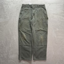 Vintage Carhartt Double Knee Carpenter Pants Mens 34x30 B136 MOS Green Workwear