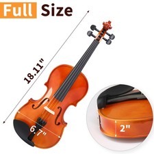 4/4 Acoustic Violin Set, Natural, with Case, Bow, Rosin  Accessories